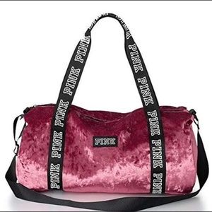 PINK velvet duffle/workout bag